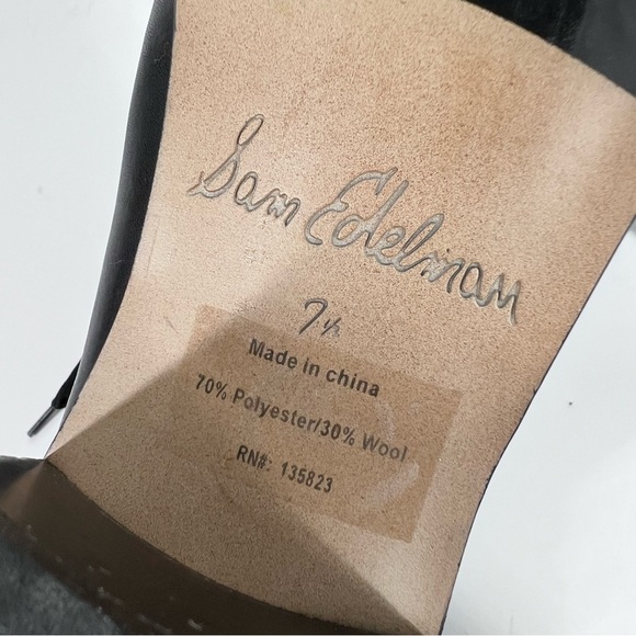 SAM EDELMAN Manchester Black leather & Suede Combat Style Lace up boot - Picture 3 of 7